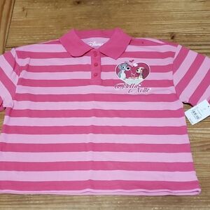 Disney Lady And The Tramp Pink Striped Kids Shirt
